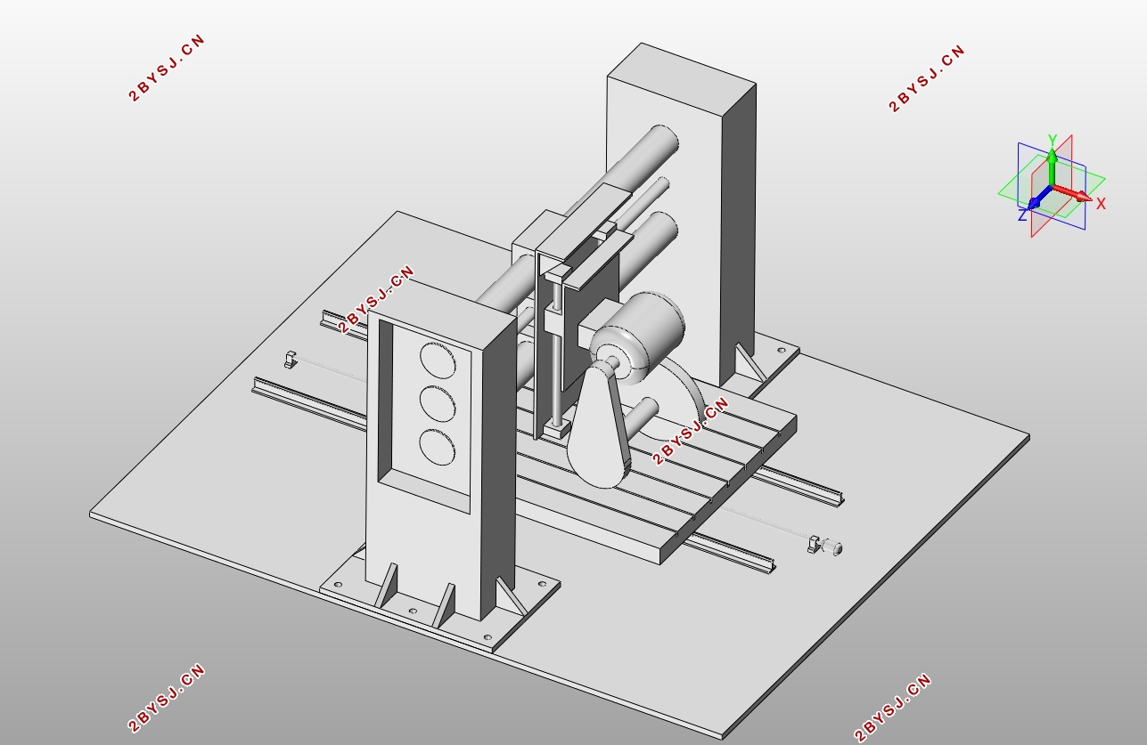 圆弧石材切割机床结构设计(含CAD装配图,SolidWorks三维图)