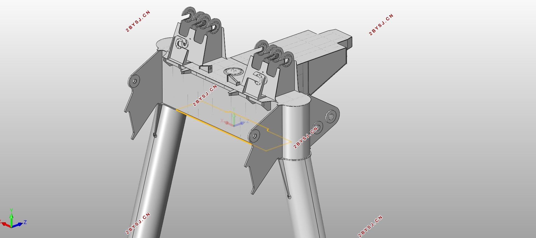 65t/66.5m岸桥梯形架设计及三维建模设计(含CAD总图,梯形架SolidWorks三维图)