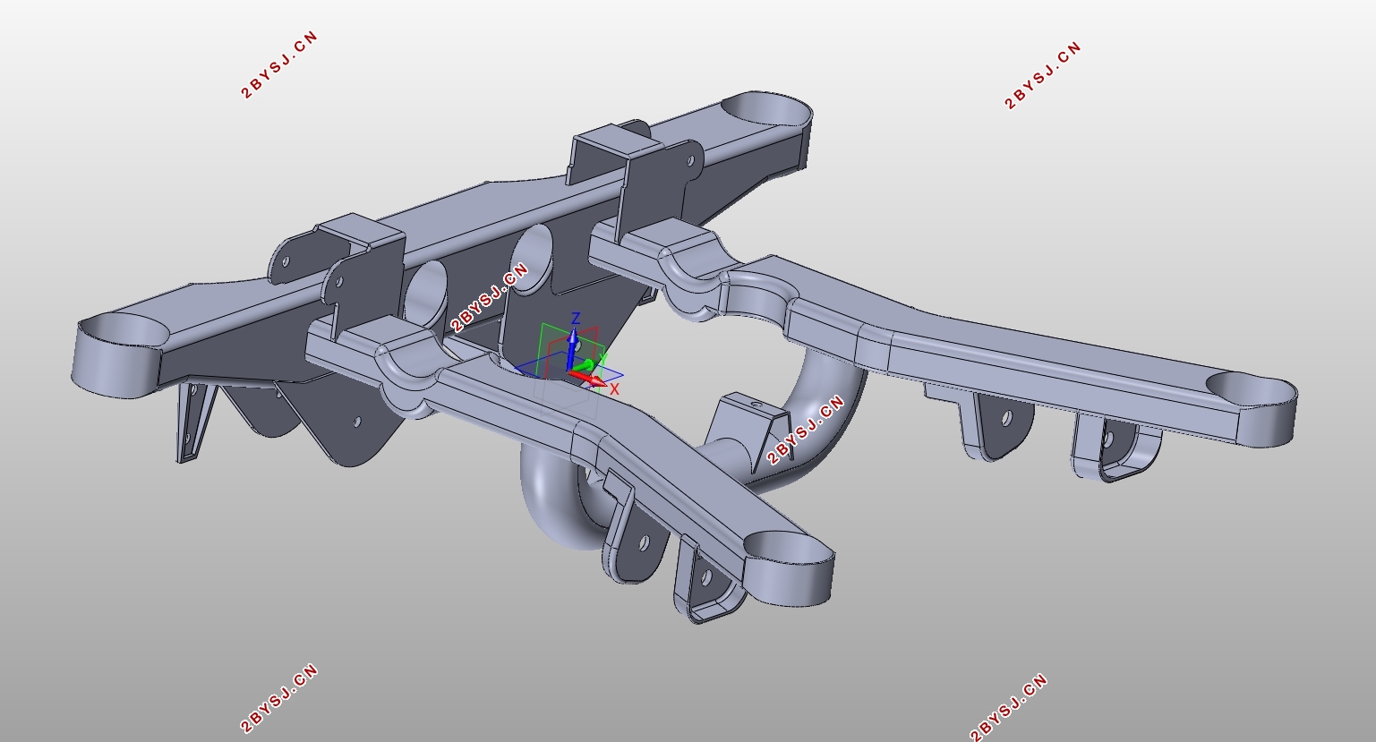 某微车后副车架结构设计及分析(含CAD图,SolidWorks,UG三维图)