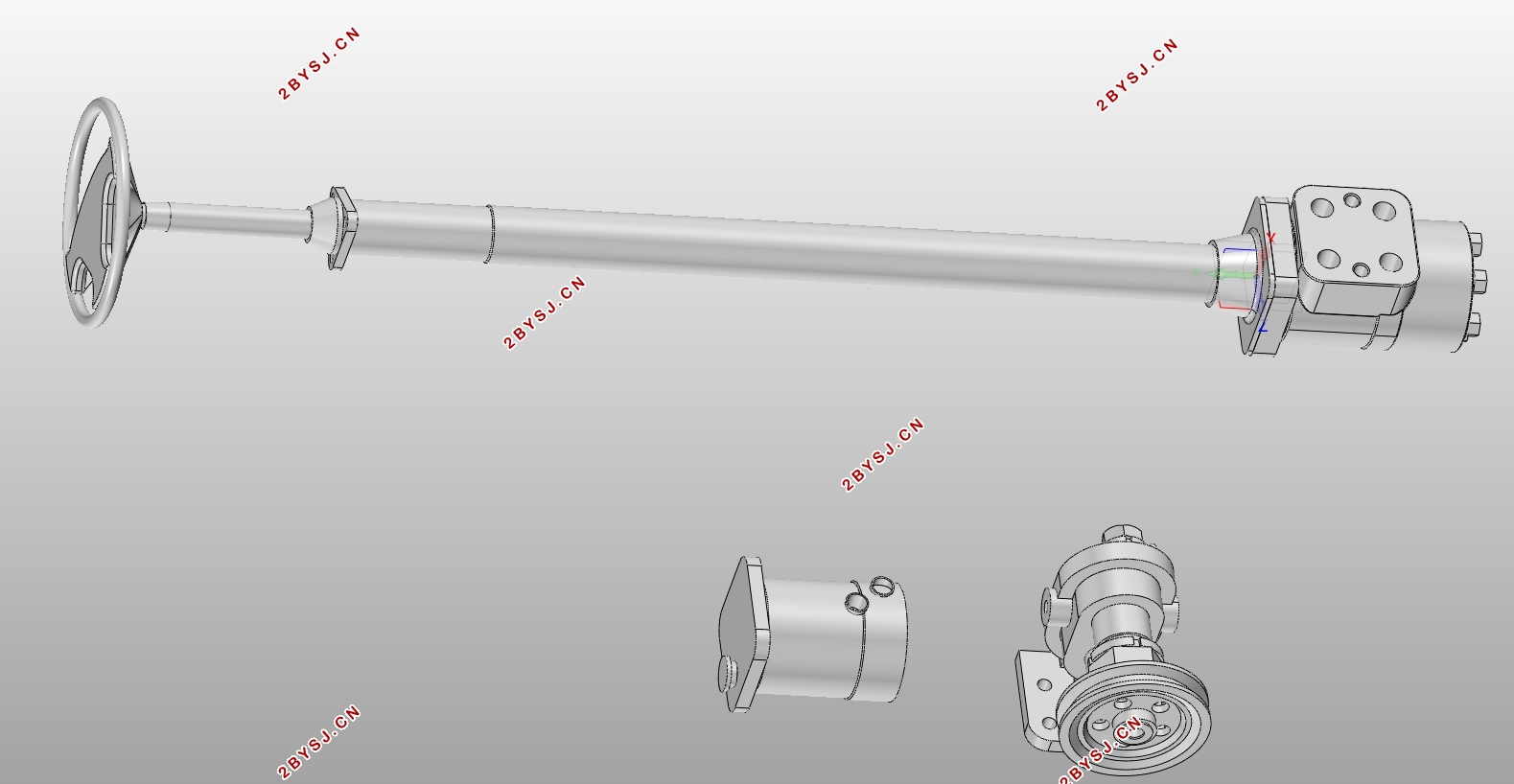 五轴汽车转向系统设计(含CAD图,SolidWorks三维图,CATIA三维图)