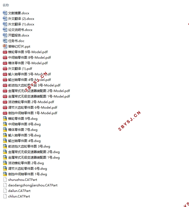 微型轿车CVT设计与结构有限元计算分析(含CAD图,CATIA三维图)