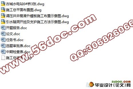 古城电站调压井投标书编制(工程量计算,CAD结构图,平面布置图)