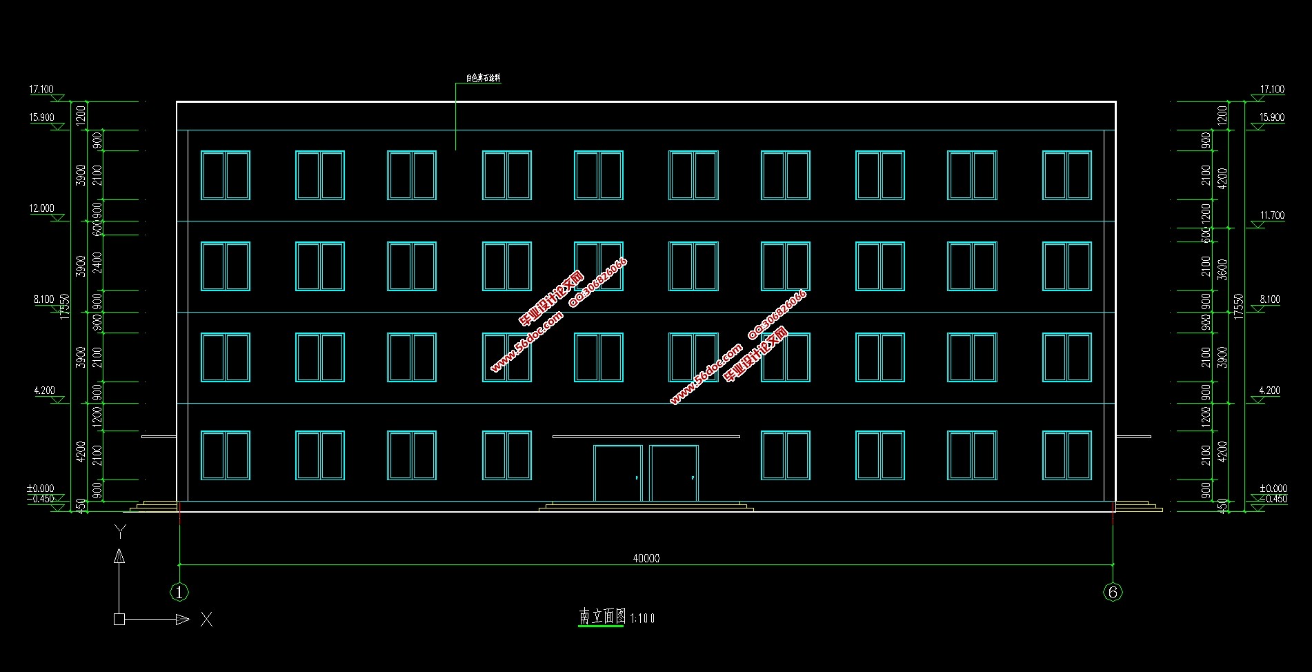 花园小区四层3800平米幼儿园教学楼设计(建筑图,结构图)