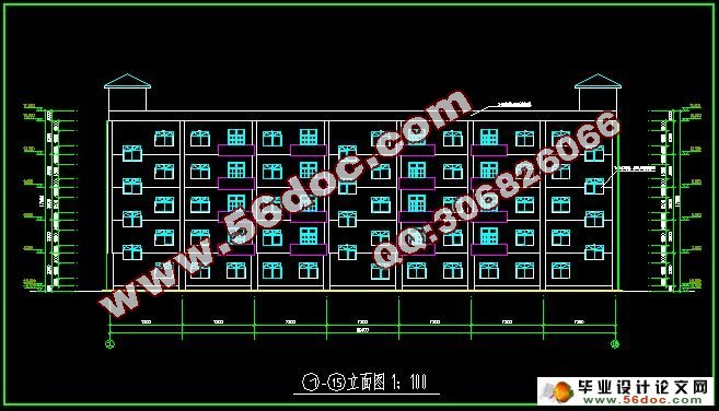 五层3600平米大连大学研究生公寓设计(建筑图,结构图,总平面图)