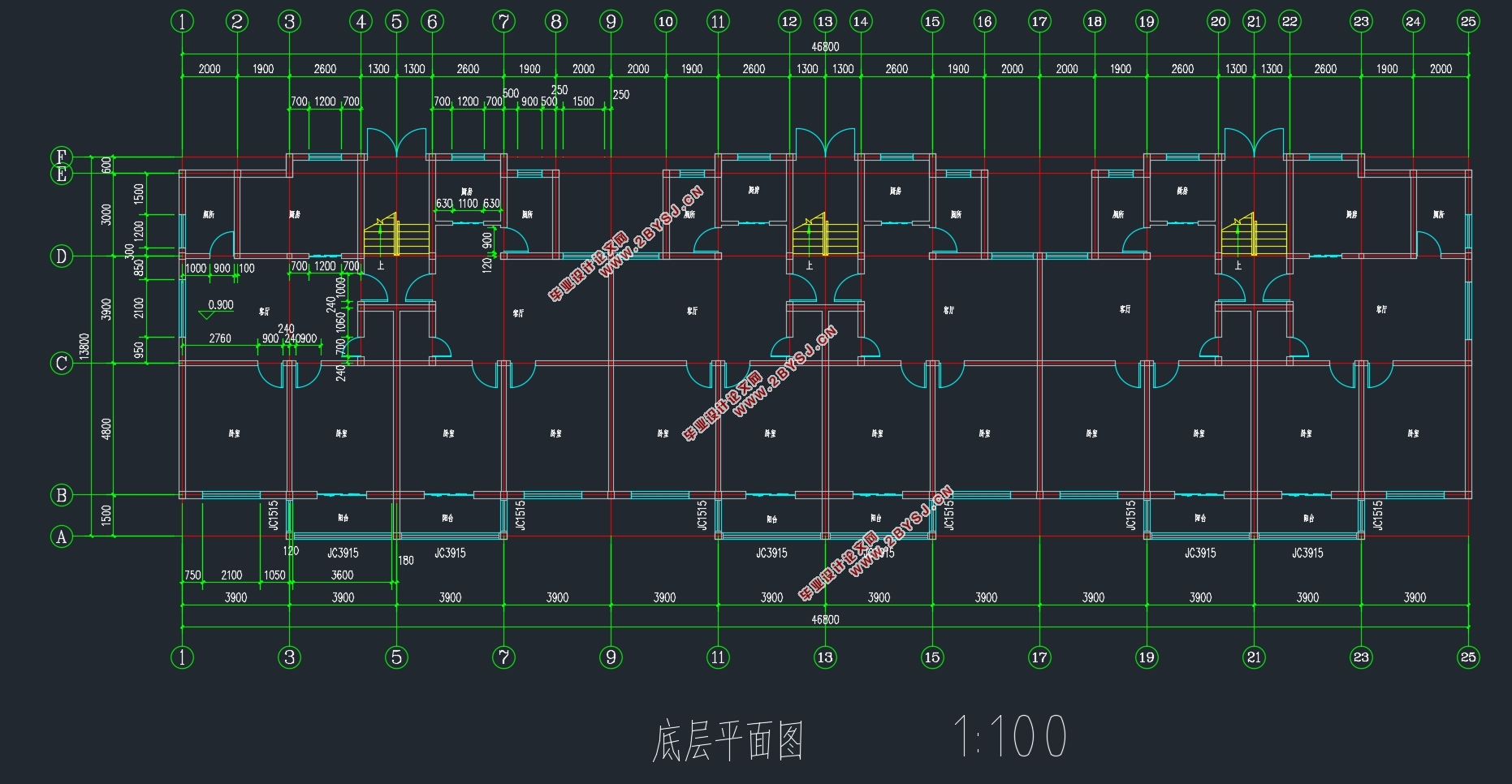 六层武汉汉阳区某公司钢结构职工住宅楼设计(含建筑图结构图)