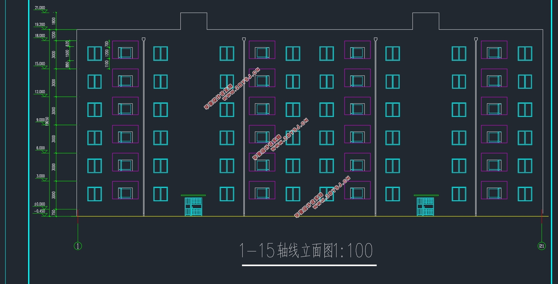 六层3400平米武汉光谷某小区钢结构住宅楼设计(建筑图结构图)