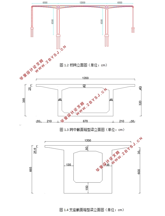 三跨预应力混凝土(65+120+65)m连续梁桥设计(含CAD图)