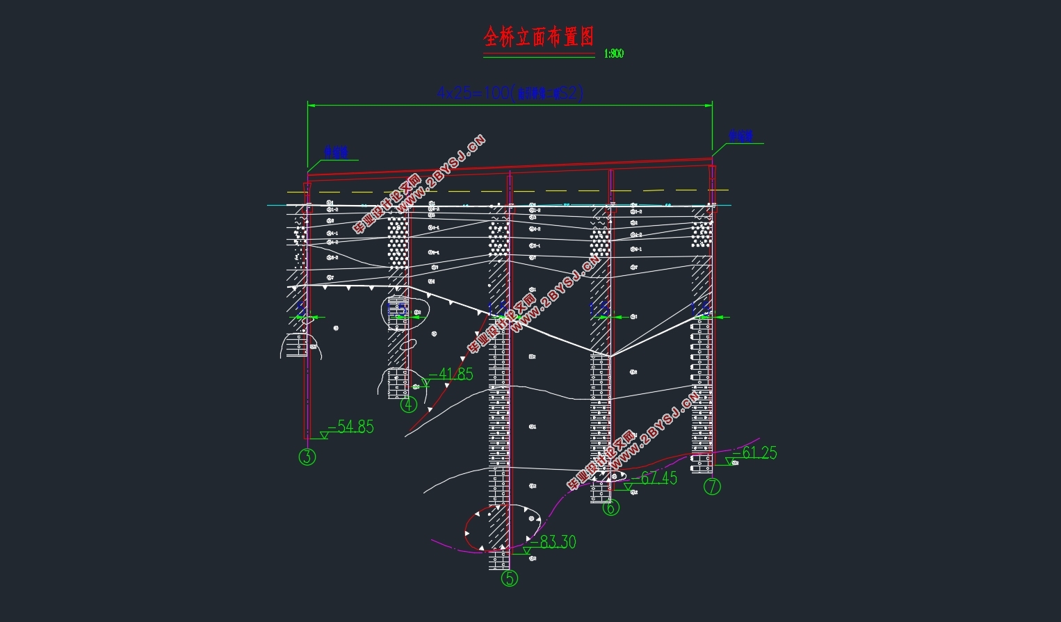 4x25m预应力混凝土连续箱梁桥设计(含CAD图)
