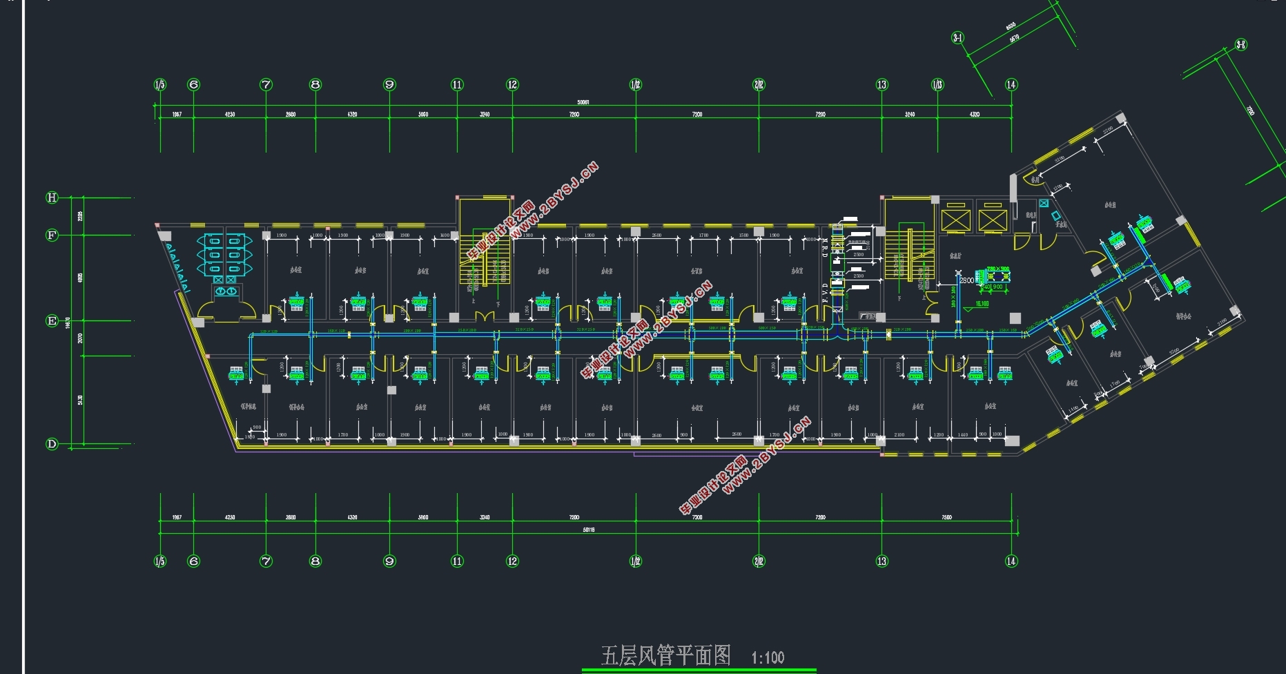 六层北京市某综合大楼通风空调工程设计(附CAD图)