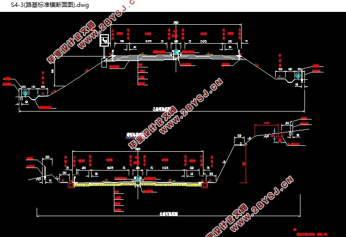 全长3.5km路基宽度28米四车道高速公路某段设计