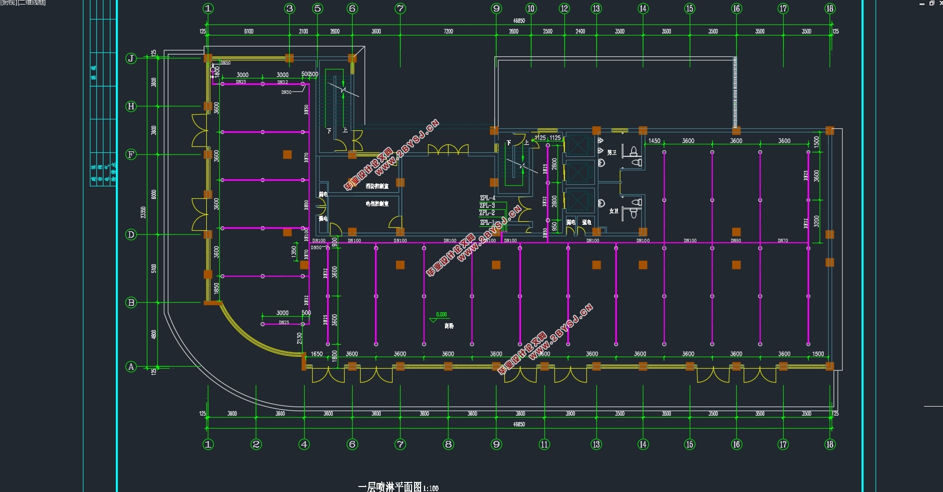 某学院培训楼建筑给排水设计(附CAD施工图)