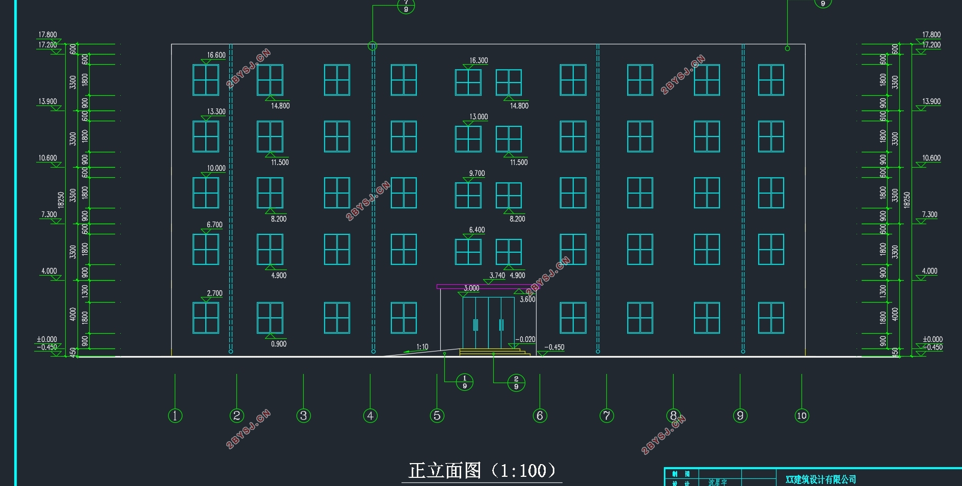 五层2849平米天津市威力洗涤剂厂综合楼设计(含建筑图结构图)