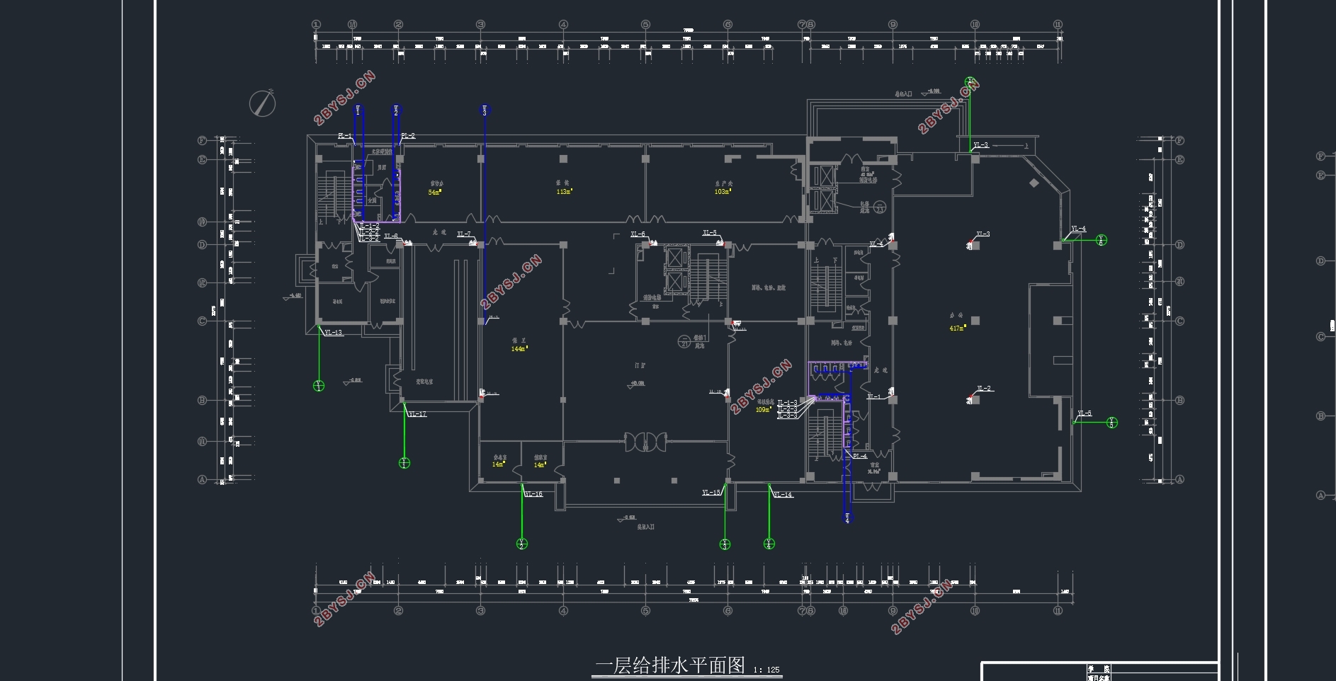 南京长运公司综合办公楼给排水设计(含CAD图)