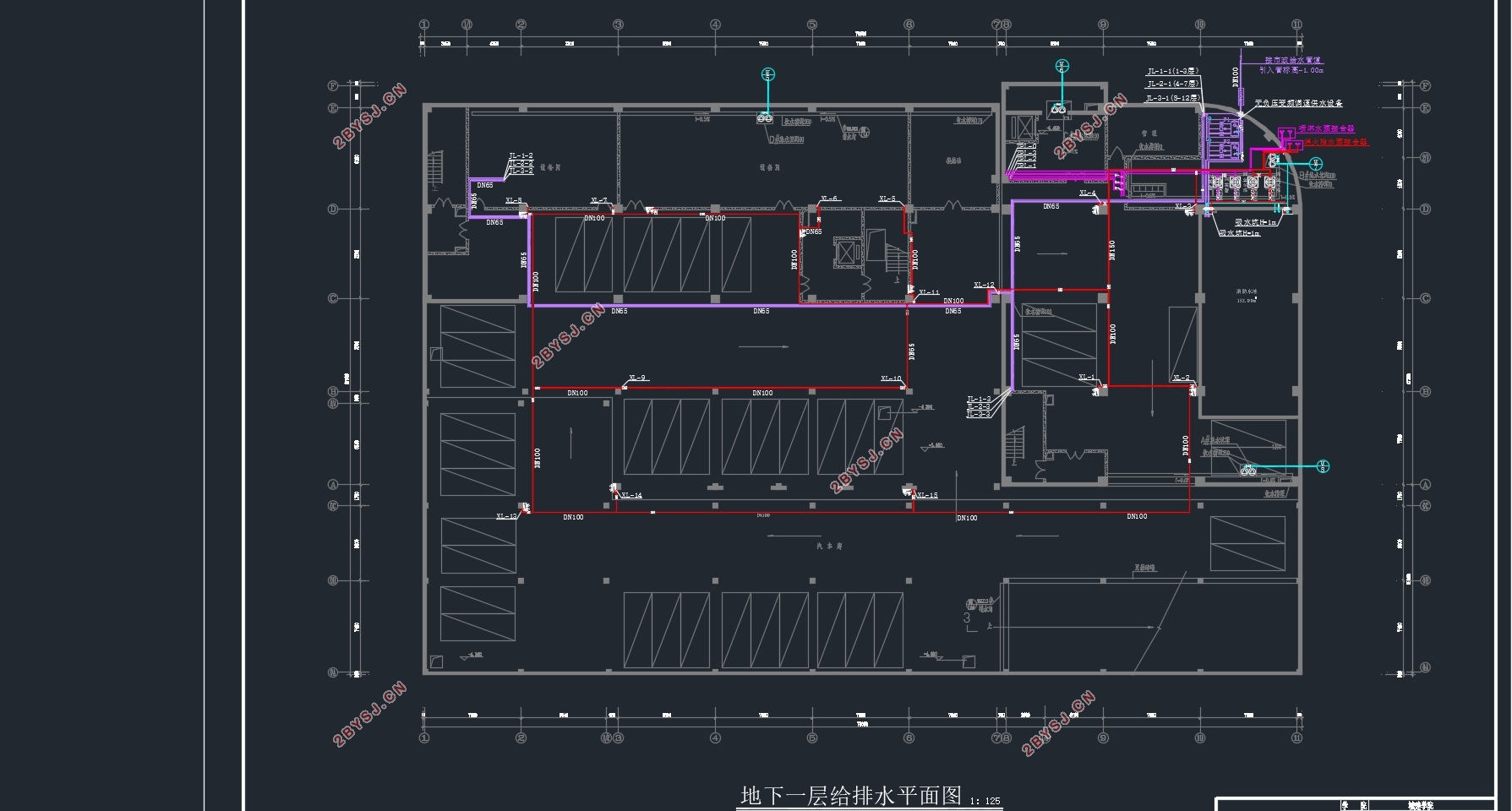 南京长运公司综合办公楼给排水设计(含CAD图)