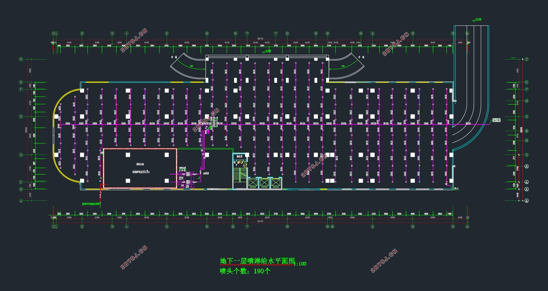 马鞍山市20646.84m2高度52.4米大厦办公楼给排水设计(含CAD图)