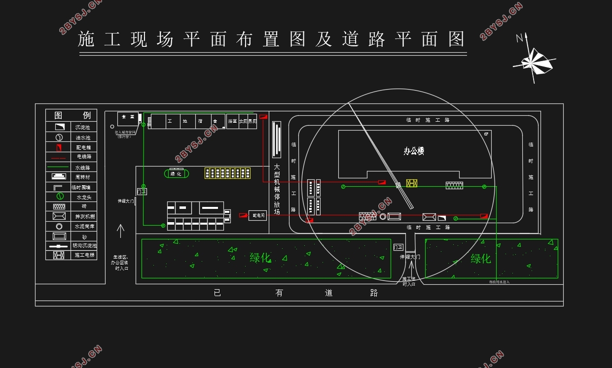 六层5896平米南京市某企业办公楼设计(含建筑图结构图,施工组织)