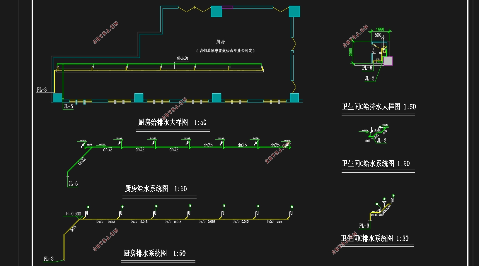 银城大厦(地上十五层地下一层)高层办公楼给排水工程设计(含CAD图)