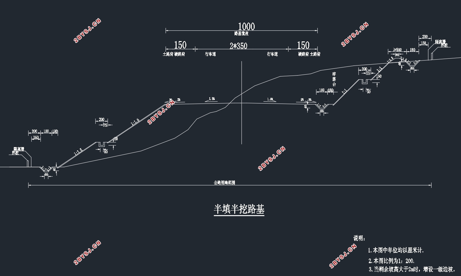 某石油厂区1.5Km二级道路设计(含CAD图)