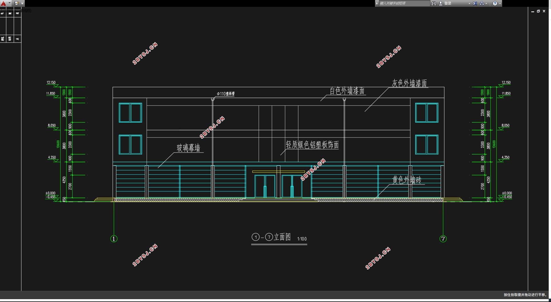 三层2035平米云南普洱某商场设计(含建筑图结构图)
