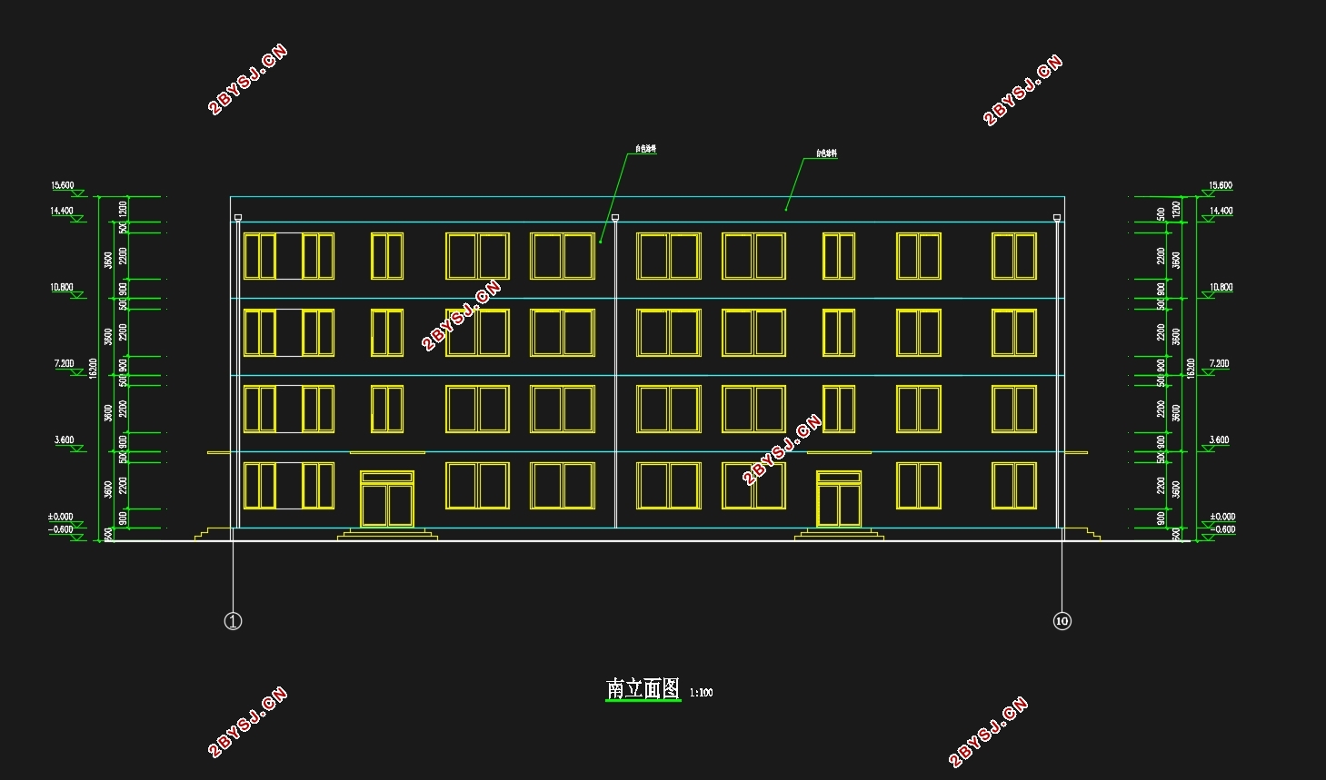 四层1591平米云南蒙自市某小学教学楼设计(含建筑图结构图)