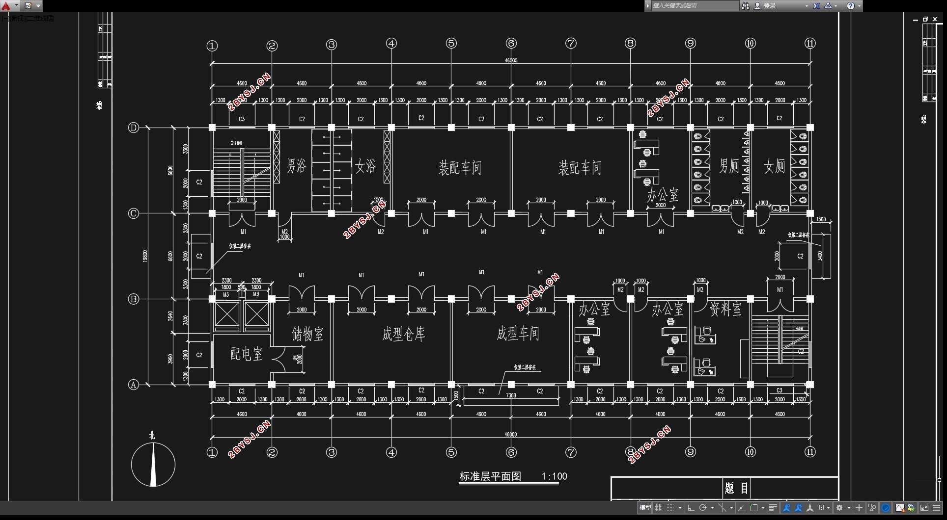 五层4554平米江苏句容某电子科技园厂房设计(含建筑图结构图)