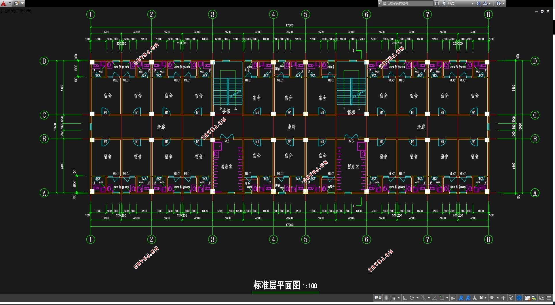 五层3800平米南京某科技产业园公寓楼设计(含建筑图结构图,pkpm)