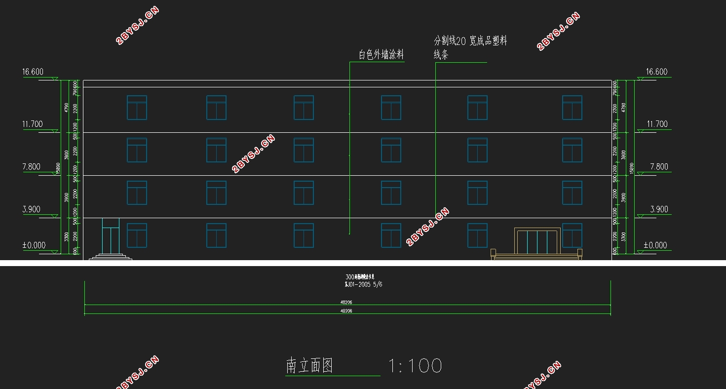 四层徐州某学校图书馆设计(含建筑图结构图)