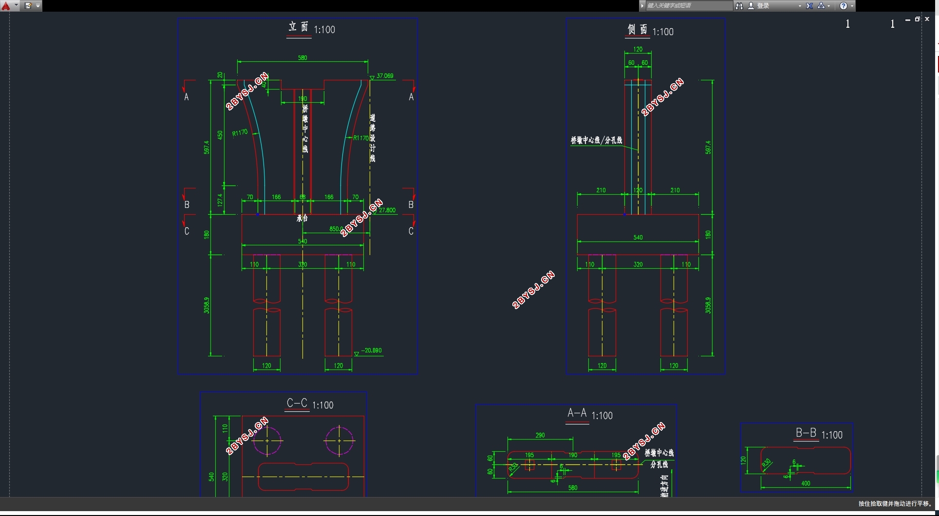 ȪӴ5×33m²ṹ(CADͼ,MIDASģ)