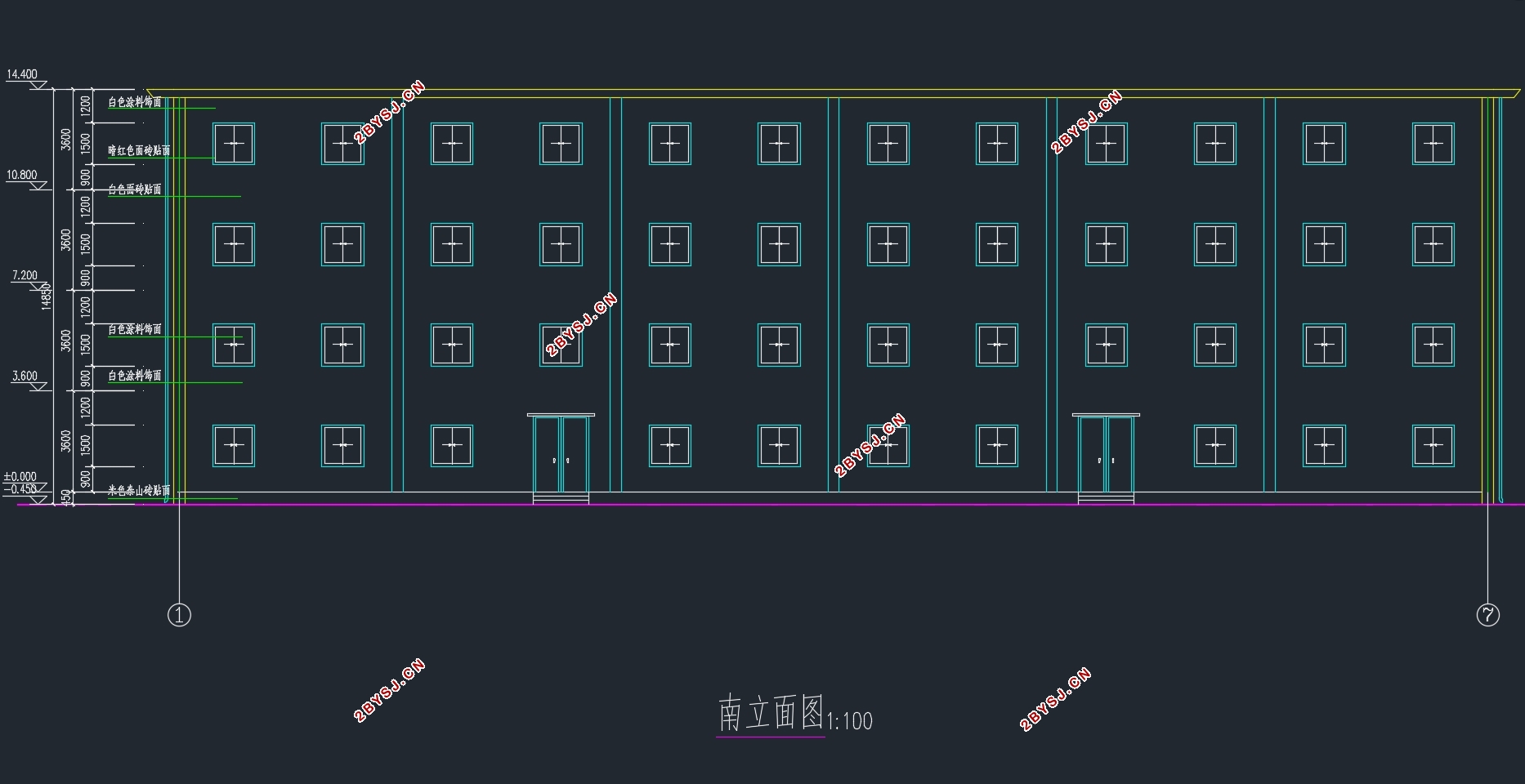 南京四层2696平米科技园职工宿舍楼设计(含建筑图结构图,施工组织)