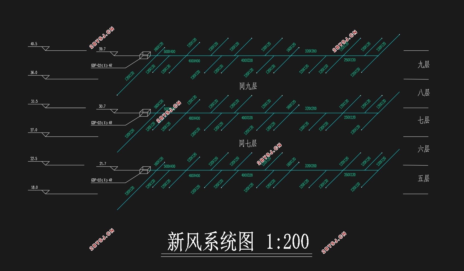 杭州某酒店客房区空调设计(含CAD图,Excel计算表)