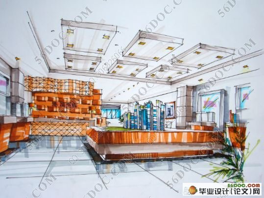 港湾家园售楼中心设计(附效果图,施工图)