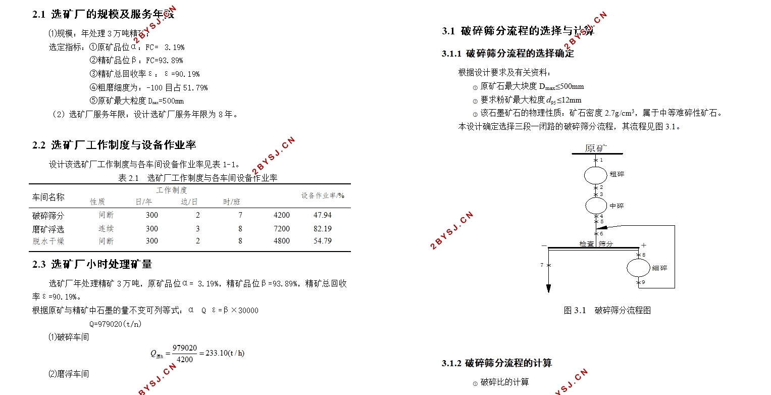 3万吨/年石墨精矿选矿生产线设计(含CAD图)
