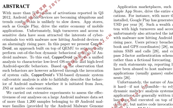 系统以要求为中心的分析和刺激技术自动地重建Android的恶意软体行为