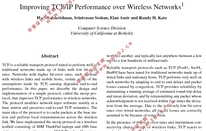 通过无线网络提高TCP/IP性能