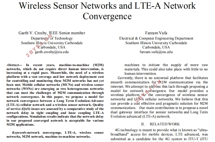 无线传感器网络与 LTE-A 网络融合