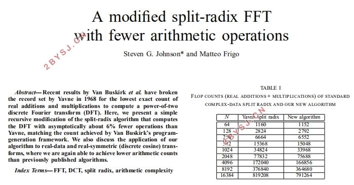 一种数学运算更少的分裂基FFT算法