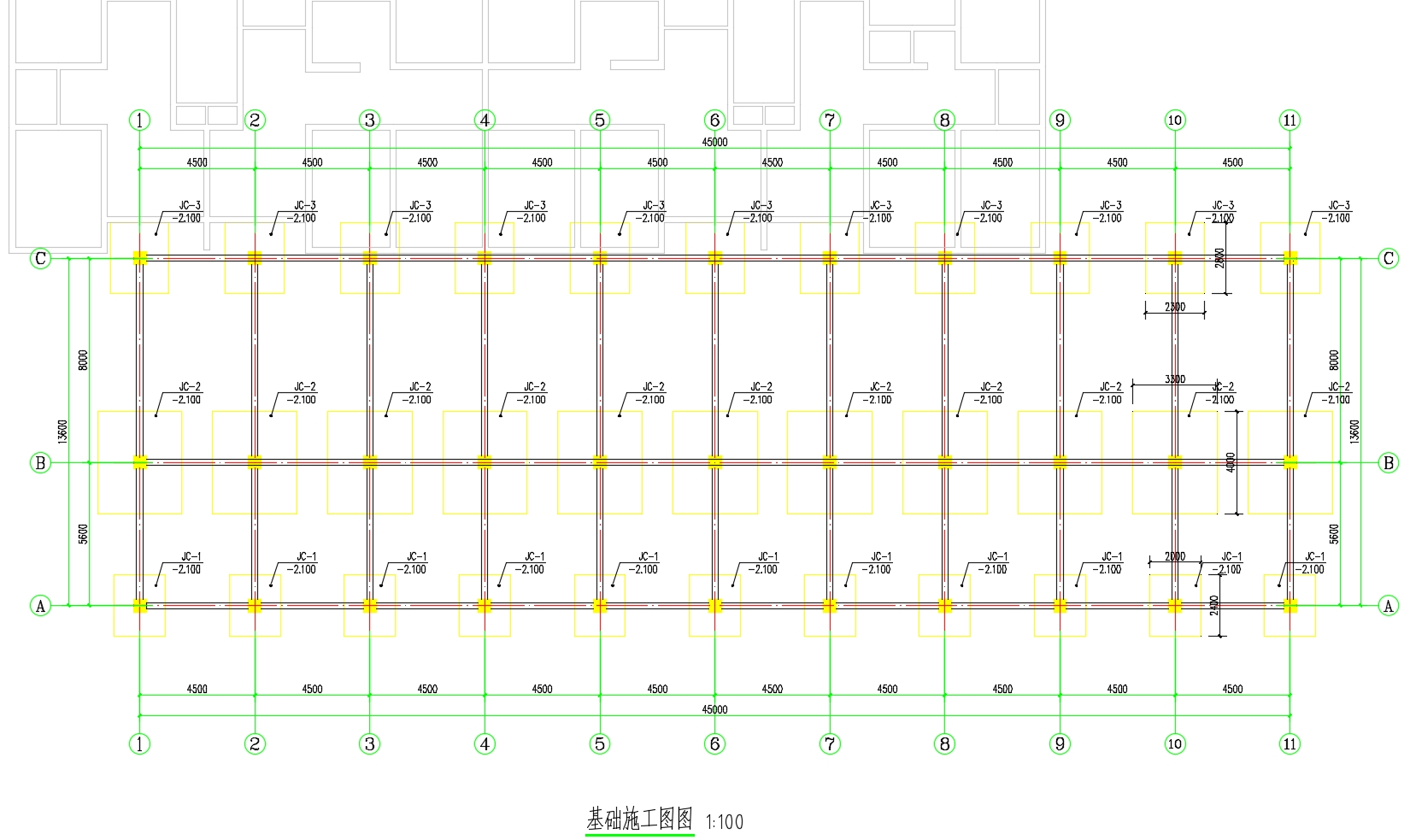 四层2448平米镇江某轻工厂综合办公楼设计(含建筑图结构图)