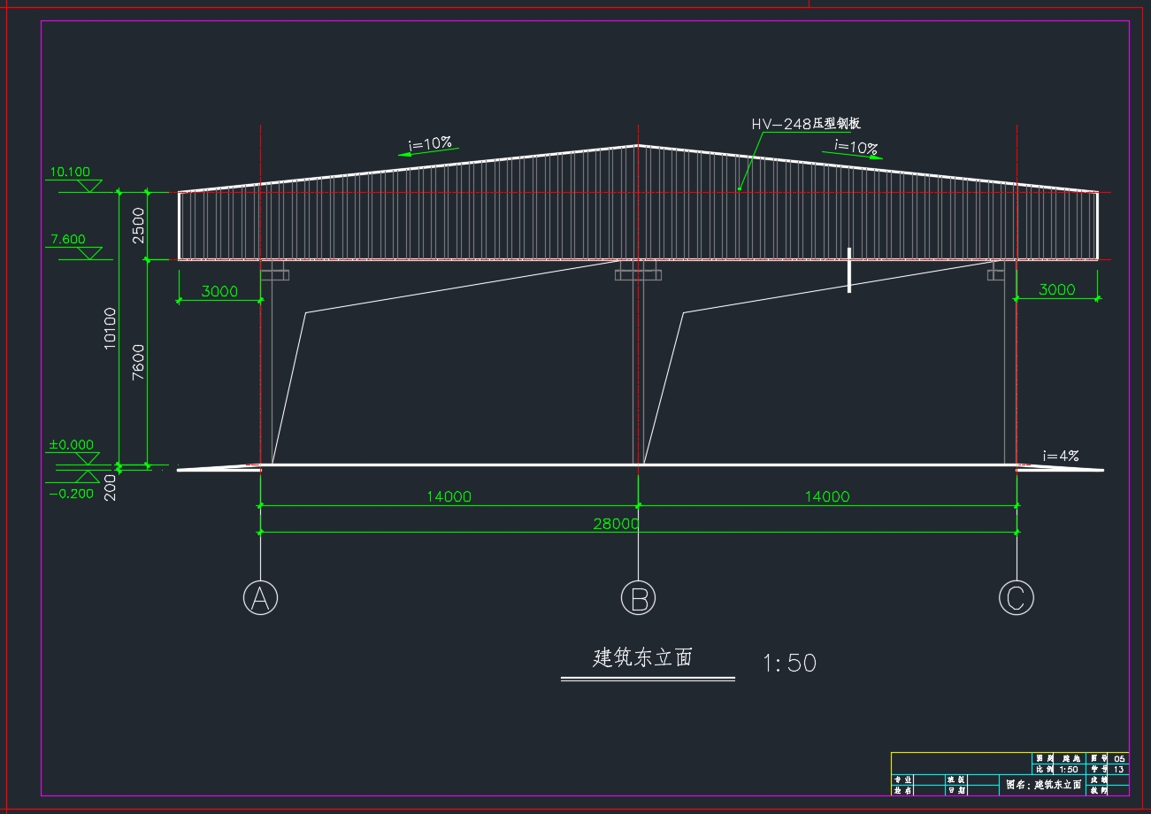 单层1950平米南京某集团钢材库钢架工业厂房设计(含CAD图)