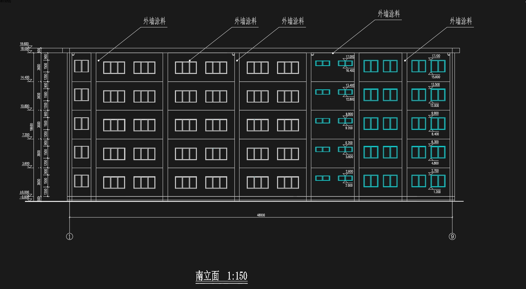 五层5000平米常州某高级中学教学楼设计(含建筑图结构图)