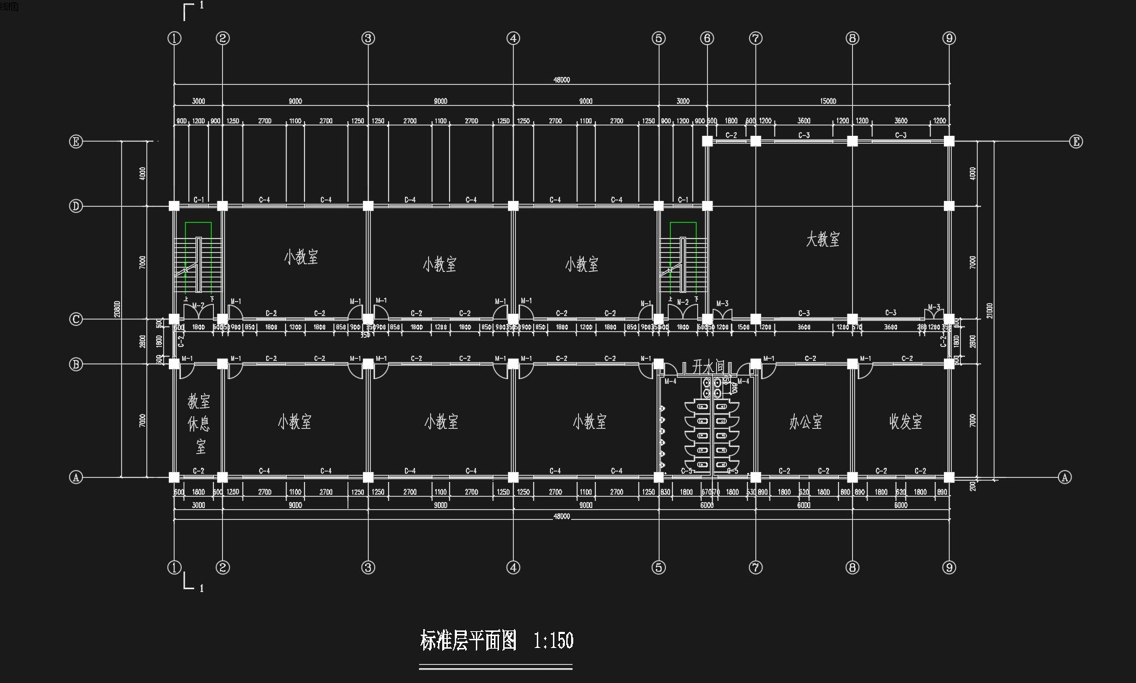 五层5000平米常州某高级中学教学楼设计(含建筑图结构图)
