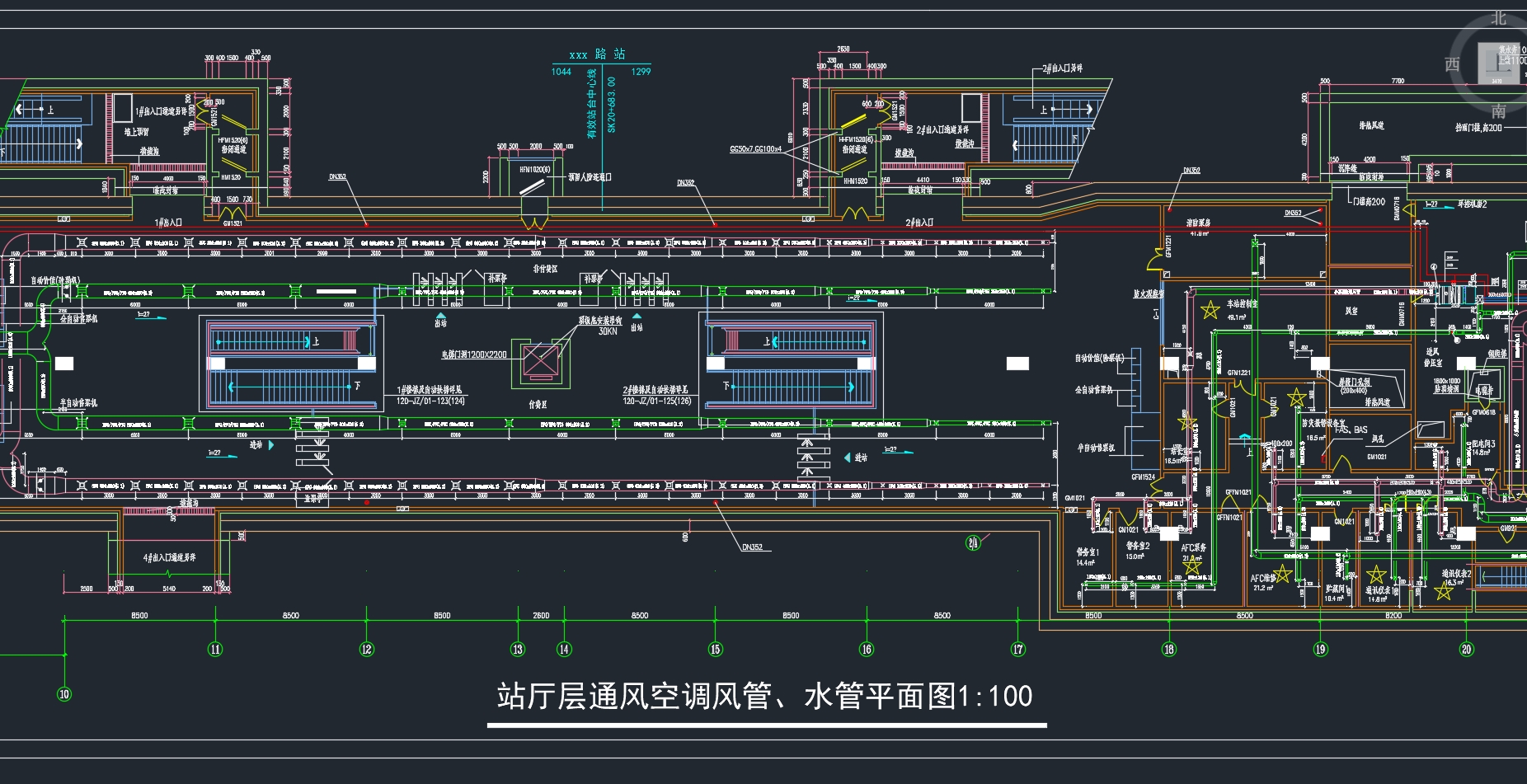 上海地铁龙阳湖车站通风空调工程设计(含CAD图)
