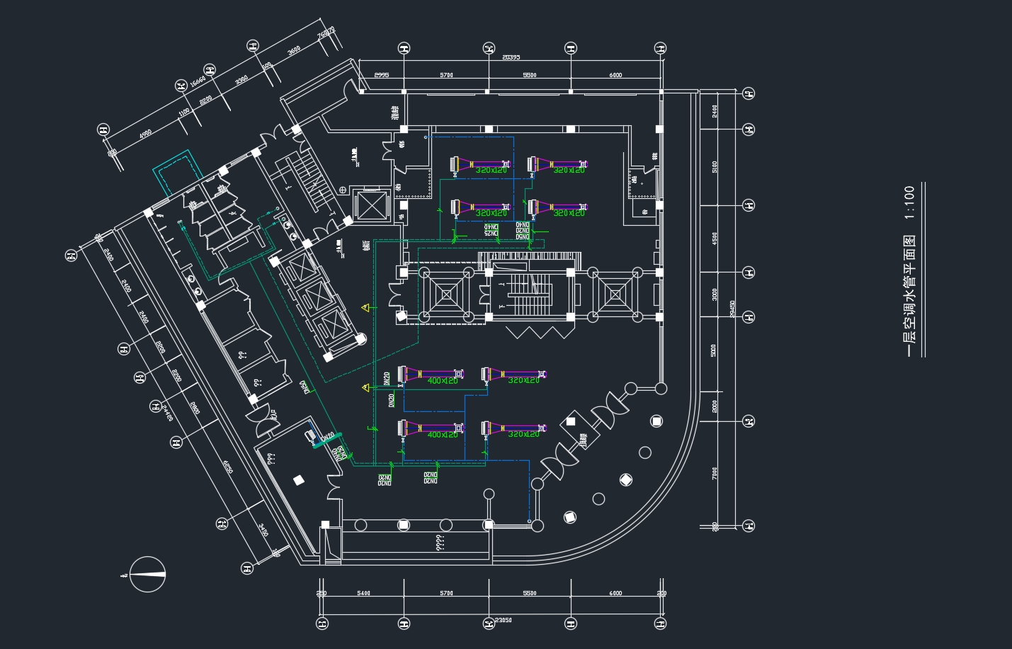 南京XX会所通风空调系统设计(含CAD图)