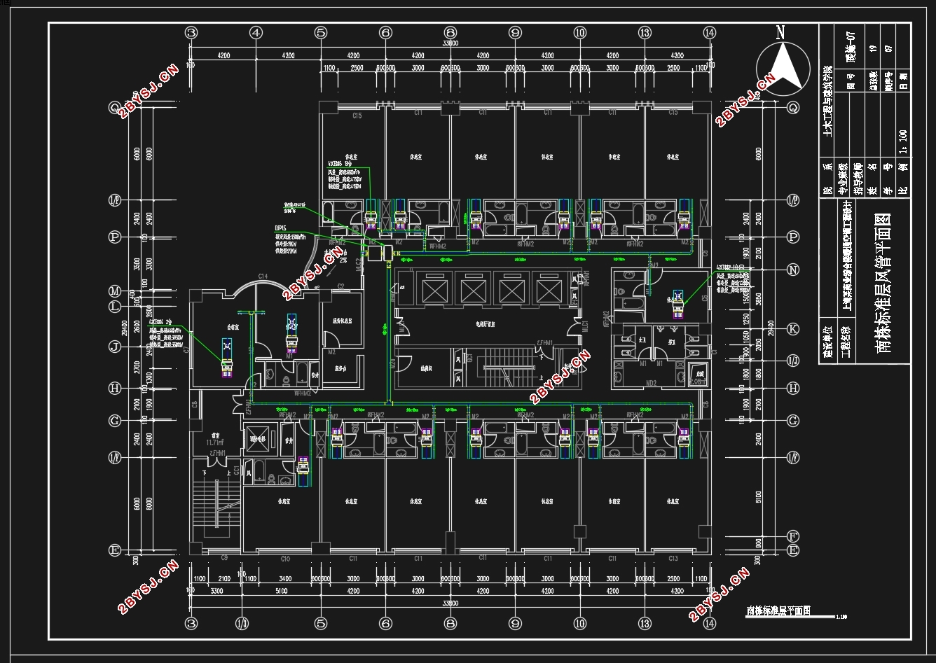 上海市某商业综合楼暖通空调工程设计(含CAD图)