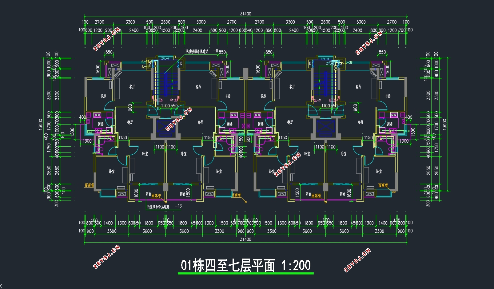 厦门XX商住楼高层建筑给水排水设计(含CAD图)